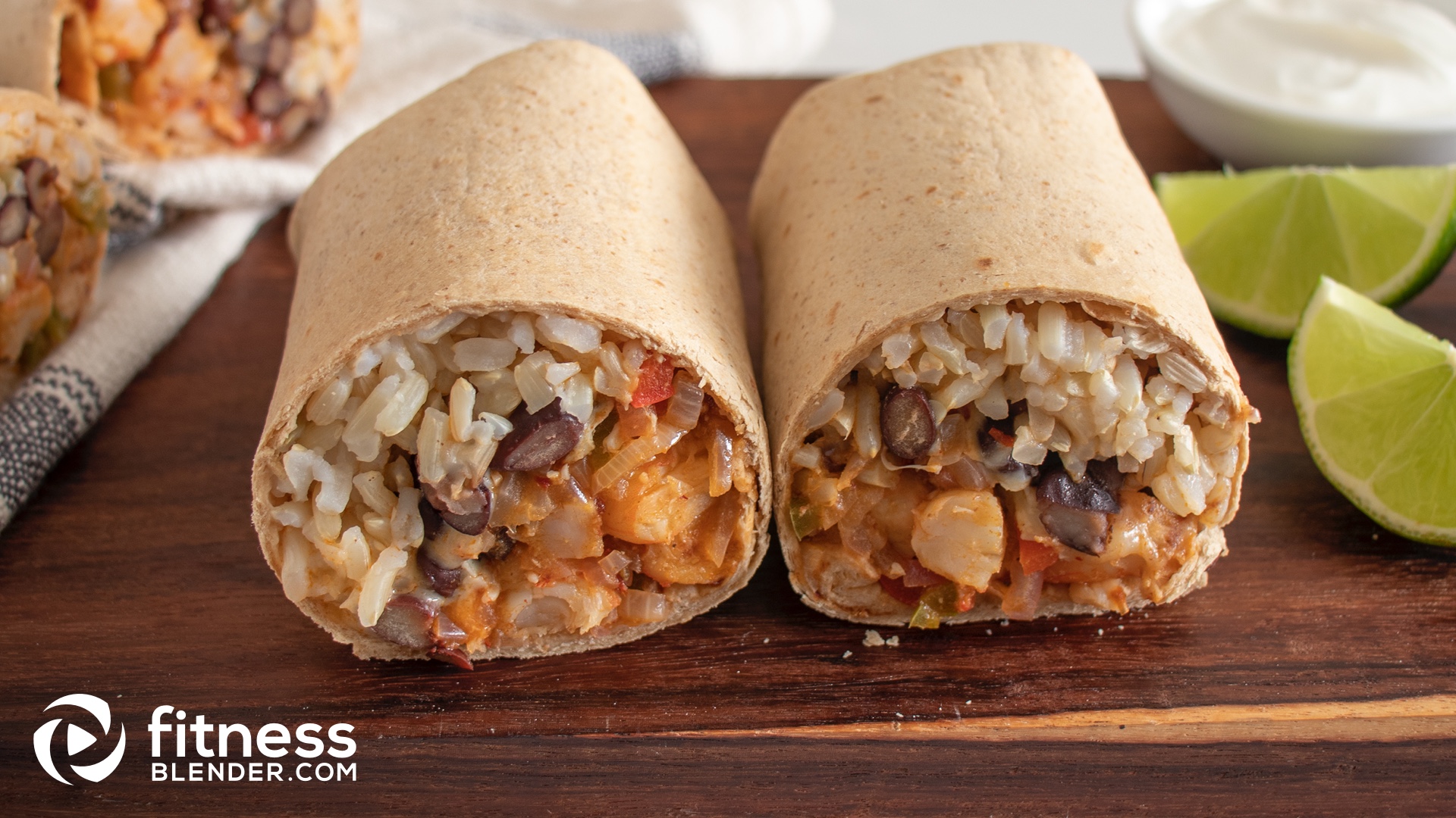 Spicy Shrimp Burritos with Beans and Rice Fitness Blender